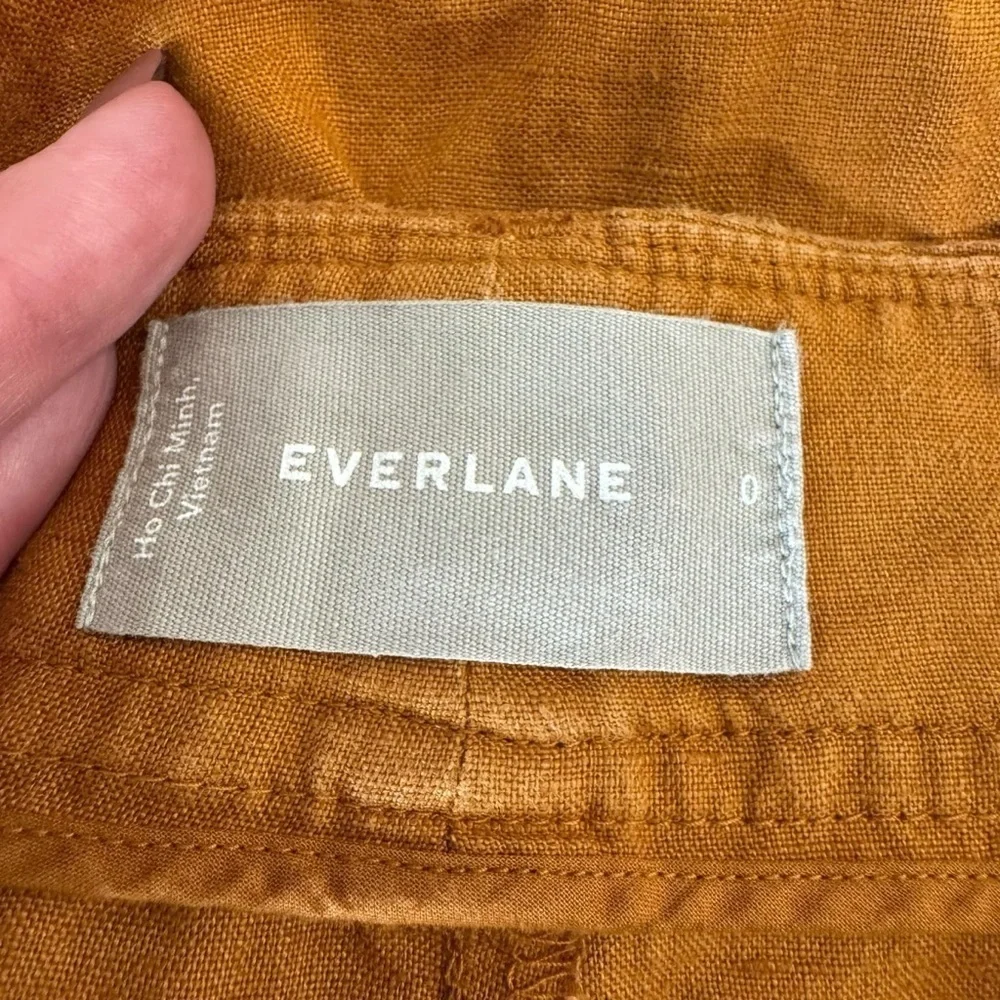 Everlane - Linen Trouser Pants Lightweight Flowing Mustard Yellow Sz 0
